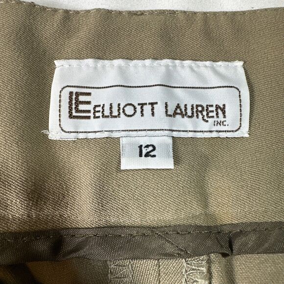 Elliott Lauren Two Button Cropped Button Up Taupe Pants Size 12 - Picture 3 of 10